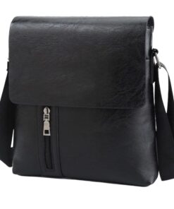 Crossbody Bag Men's Shoulder bag Vertical Hand Business Men's Casual Bag - Black