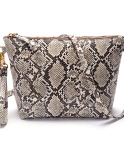 Crossbody Handbag / Large Makeup Bag - Vegan Friendly - Snakeskin