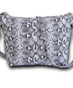 Crossbody Handbag / Large Makeup Bag - Vegan Friendly - Snakeskin Print Small