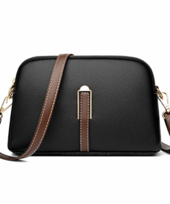 Crossbody Purse Leather Lady Handbag Shoulder Bag Small Tote Women Gift - Black