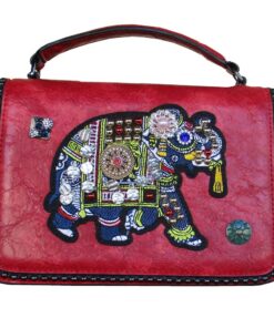 Crossbody Satchel - Red Faux Leather