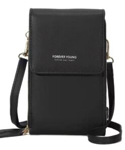 Crossbody Sling Bag 11.5 x 19 x 6cm Cellphone Pouch Touch Screen 9067 - Black