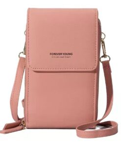 Crossbody Sling Bag 11.5 x 19 x 6cm Cellphone Pouch Touch Screen 9067 - Pink