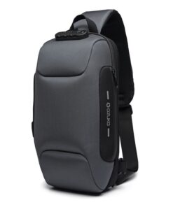 Crossbody Usb Shoulder Bag - Grey