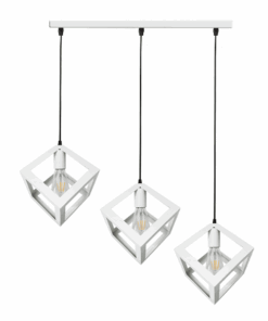 Cube Pendant Light - Row Of Three - White