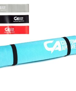 Custom Apparel 6mm Yoga Mat and Resistance Bands 3 Pack Combo