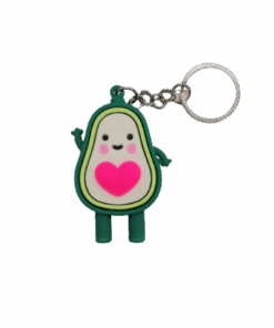Cute Cartoon Heart Avocado Key Chain/ Key Ring - Pink