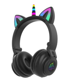 Cute unicorn children wireless stereo microphone headphones