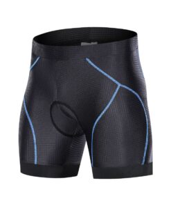 Cycling Underwear Shorts Padded Biking Pants Bicycle Liner Shorts for Men - Black and Blue - M