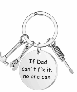 Dad Slogan Detail & Tools Key Ring/Key Ring Gift/Father's Day Present