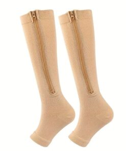 Dainely Side Zipper Compression Socks - 2XL