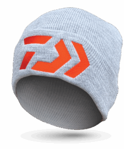 Daiwa Beanie Knitted - Grey With Orange "D"