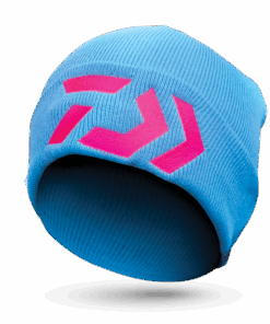 Daiwa Beanie Knitted - Sky Blue With Pink "D"