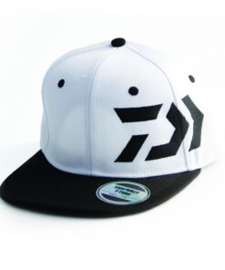 Daiwa Flat Peak Trucker Cap, White and Black