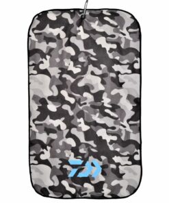 Daiwa Microfiber Hand Towel with Carabiner - Camo Grey