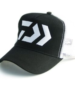 Daiwa Trucker Curve Peak Cap, Black and White