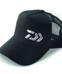 Daiwa Trucker Curve Peak Cap, Black, Liquid Metal Logo