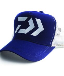 Daiwa Trucker Curve Peak Cap, Blue and White