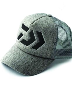 Daiwa Trucker Curve Peak Premium Cap, Grey and Black