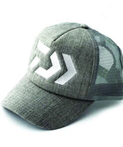 Daiwa Trucker Curve Peak Premium Cap, Grey and White