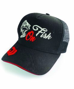 Daiwa Trucker Fish On Cap - Black With Red D