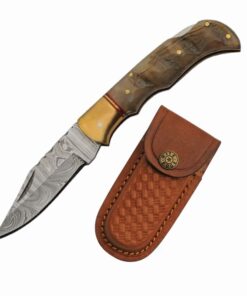 Damascus Lockback Knife - DM1385