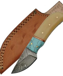 Damascus Turquoise Knife - DM1146TR
