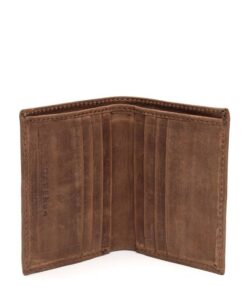 DAREhue - Slim Leather Bifold Card & Cash Wallet - walnut brown