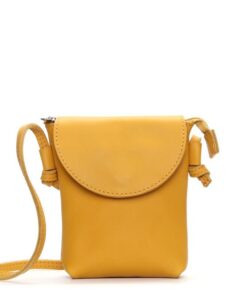 DAREhue - Small Leather Sling Bag - Simple Elegance - mustard yellow