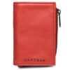 DAREhue - Small Slim Ladies Leather Wallet - 8 card slots - Red