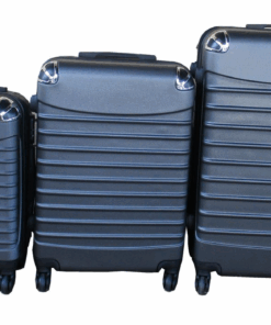 Dark Grey 3-Piece ABS Luggage Set with Spinner Wheels- Small, Medium& Large