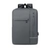 Dark Grey Laptop Zipper Backpack With Adjustable-strap