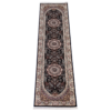 Dark Navy / Beige Turkish Floral Runner Rug - 300 x 80 cm