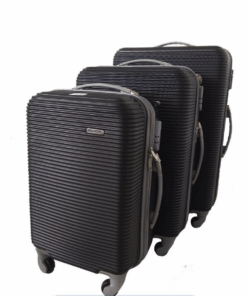Daska Hard Outer Shell Travel Luggage Set - 3 Piece - Black