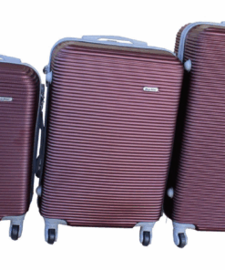 Daska Hard Outer Shell Travel Luggage Set - 3 Piece - Maroon