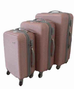Daska Hard Outer Shell Travel Luggage Set - 3 Piece - Pink
