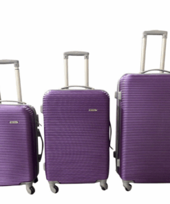 Daska Hard Outer Shell Travel Luggage Set - 3 Piece - Purple