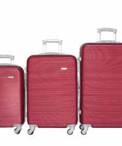 Daska Hard Outer Shell Travel Luggage Set - 3 Piece - Red