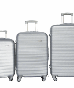 Daska Hard Outer Shell Travel Luggage Set - 3 Piece - Silver