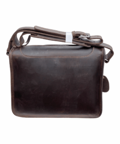 David Jones - High-Quality Leather Messenger Bag - - 36cm W x 38cm H x 18cm Thick - Gold