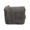 David Jones - High-Quality Leather Messenger Bag - - 36cm W x 38cm H x 18cm Thick - Grey