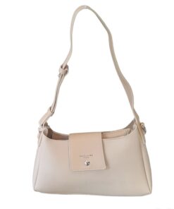 David Jones Ladies Shoulder Bag- Buckle Strap Design - Cream White