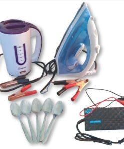 DC Kettle and Iron With 5 Teaspoons & 12v Battery Charger