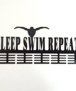 DCDesigners Eat Sleep Swim Repeat 64 Tier medal hanger - Black