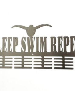 DCDesigners Eat Sleep Swim Repeat 64 Tier Medal Hanger - Stainless Steel