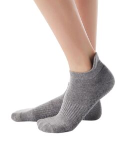 Deal Non-Slip Yoga Socks Anti-Skid Barre Fitness Socks with Grips - Grey
