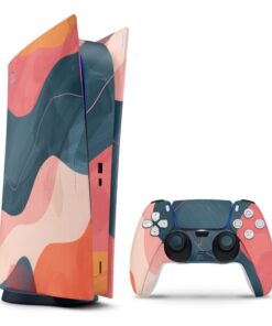 Decal Sticker Skin Compatible with PS5 Digital: Modern Abstract Waves