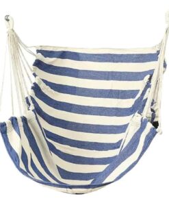 Decor Garden Multicolour High Capacity Hanging Hammock Swing Chair (130cm) - Blue, White