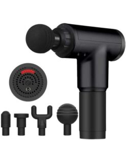 Deep Tissue Massage Gun with 4 Changeable Heads - Black/Silver