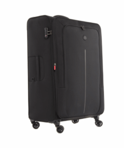 Delsey Caracas 55cm Soft Luggage 4 Double Wheel Trolley Case with TSA Lock - Black